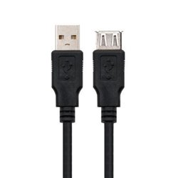 Cable Alargador USB Nanocable 10.01.0204-BK/ USB Macho - USB Hembra/ 3m/ Negro