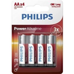 Pack de 4 Pilas AA Philips LR6P4B/10/ 1.5V/ Alcalina