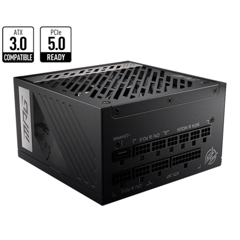 MSI MPG A850G PCIE5 unidad de fuente de alimentación 850 W 24-pin ATX ATX Negro