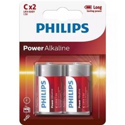 Pack de 2 Pilas C Philips LR14P2B/10/ 1.5V/ Alcalinas