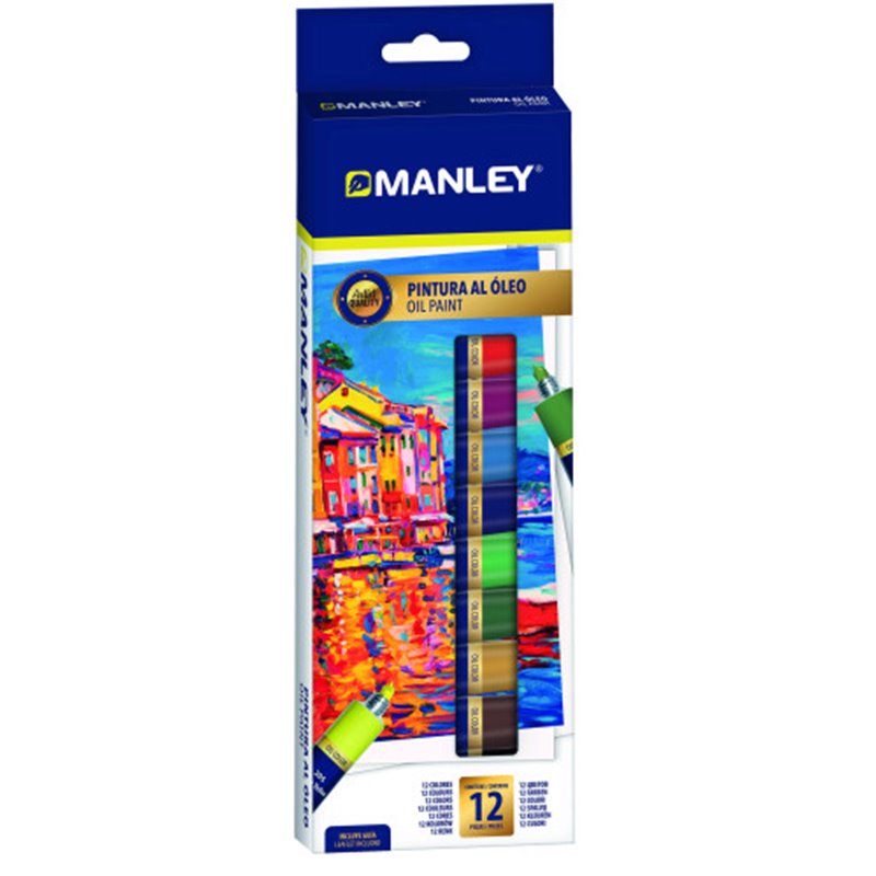 ESTUCHE PINTURA AL OLEO 12 X 12ML MANLEY MOP00012