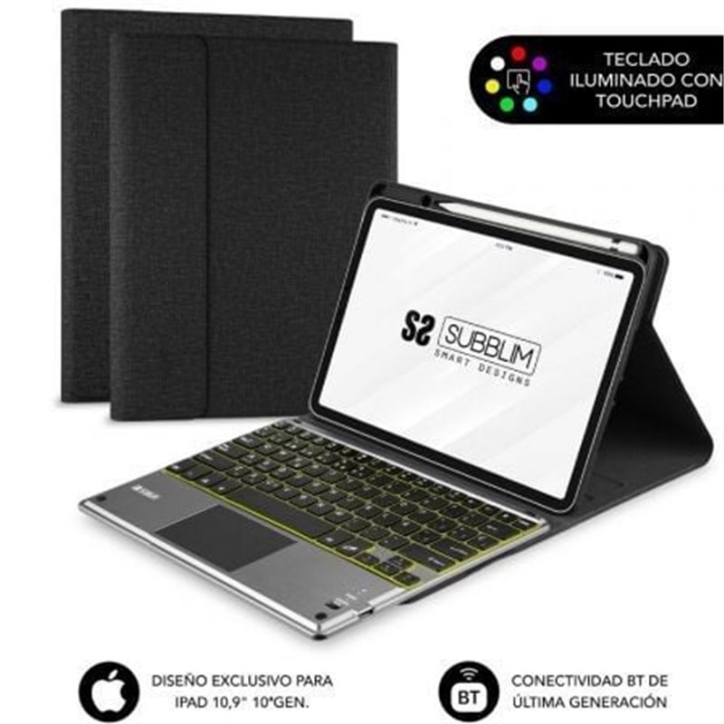 Funda con Teclado Subblim KeyTab Pro BT para Tablet iPad 10.9" 10a Gen/ Negra