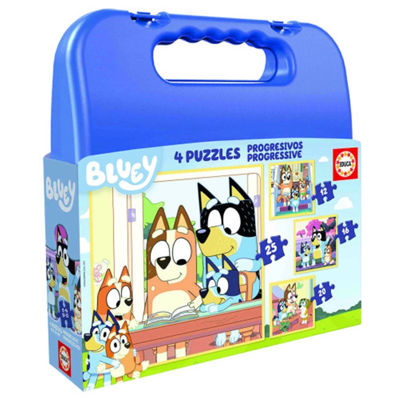 MALETA PUZZLES PROGRESIVOS BLUEY 12-16-20-25 EDUCA 19830