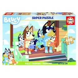 CAJA PUZZLE MADERA BLUEY 100 PIEZAS  EDUCA BORRAS 19967 EDUCA 19967