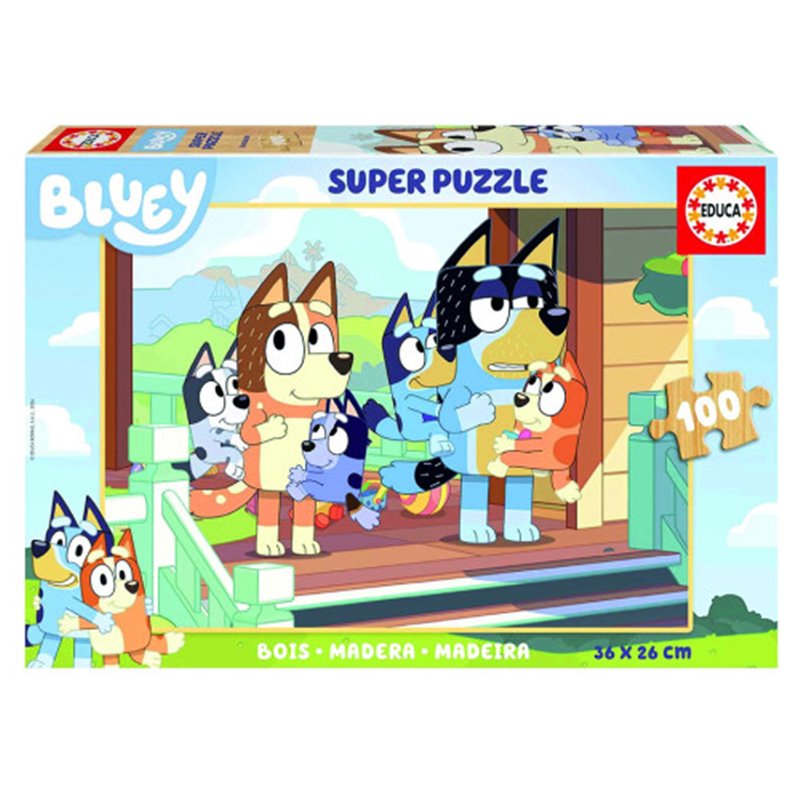 CAJA PUZZLE MADERA BLUEY 100 PIEZAS  EDUCA BORRAS 19967 EDUCA 19967