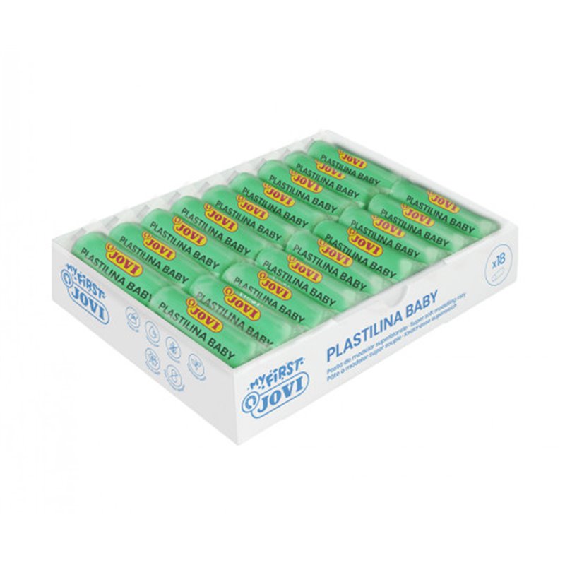 MY FIRST PLASTILINA BABY CAJA 18 PASTILLAS PASTA PARA MODELAR SÚPER BLANDA 38 G VERDE  NEW JOVI 37010