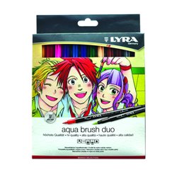 ESTUCHE 12 ROTULADORES DIBUJOS MANGA AQUA BRUSH DUO MANGA LYRA L6521121