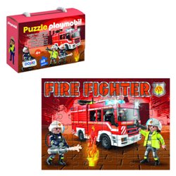 CAJA DE PUZZLE - 48 PIEZAS - PLAYMOBIL - MODELO FIRE FIGHTER DOHE 65013