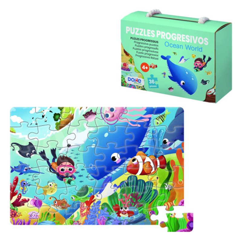 PUZZLE DE 36 PIEZAS - A PARTIR DE 4-6 AÑOS - OCEAN WORLD DOHE 65011