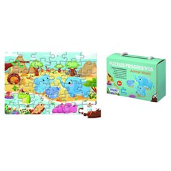 PUZZLE DE 36 PIEZAS - A PARTIR DE 4-6 AÑOS - ANIMAL WORLD DOHE 65009