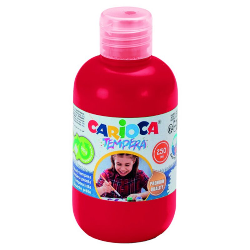 BOTELLA TEMPERA 250 ML. ROJO CARIOCA 40424/10