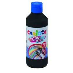 BOTELLA PINTURA ACRILICA 250 ML. NEGRO CARIOCA 40431/02