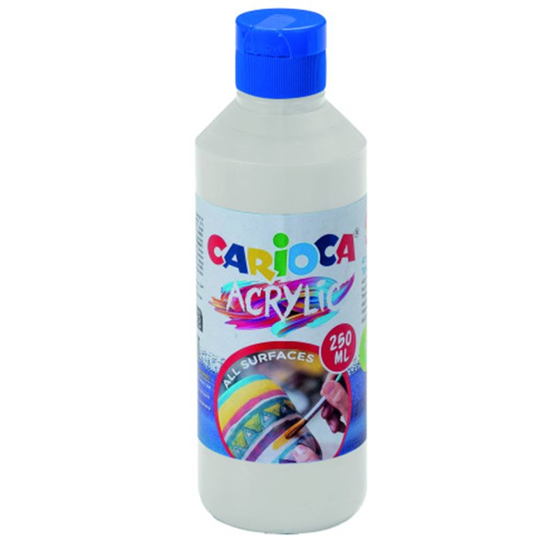 BOTELLA PINTURA ACRILICA 250 ML. BLANCO CARIOCA 40431/01