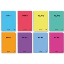 CUADERNO SERIE POLIPAC TAPA POLIPROPILENO 4º (155X215MM.) 80 HOJAS CUADRÍCULA 4X4 8 COLORES SURTIDOS PACSA 16962