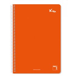 CUADERNO SERIE XTRA 60GR.TAPA CONTRACOLADA FOLIO (215X310MM.) 80 HOJAS CUADRÍCULA 4X4 COLOR ROJO PACSA 16729