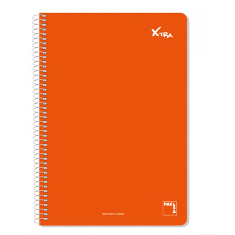 CUADERNO SERIE XTRA 60GR.TAPA CONTRACOLADA FOLIO (215X310MM.) 80 HOJAS CUADRÍCULA 4X4 COLOR ROJO PACSA 16729