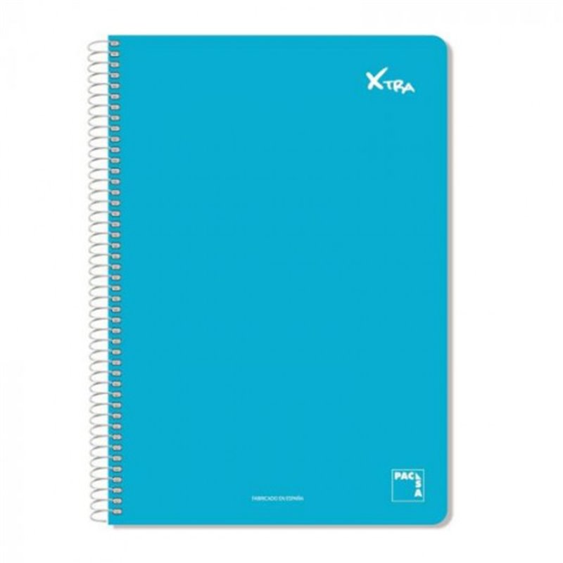 CUADERNO SERIE XTRA 60GR.TAPA CONTRACOLADA FOLIO (215X310MM.) 80 HOJAS CUADRÍCULA 4X4 COLOR AZUL PACSA 16070