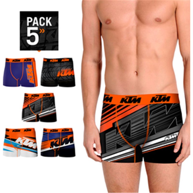 SET 5 BOXERS KTM MICROFIBRA MULTICOLOR