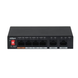 (DH-PFS3006-4ET-60-V2) DAHUA SWITCH POE 2.0 L2 4 PUERTOS + 2 UPLINK