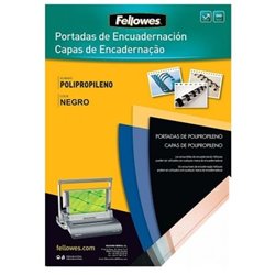 Portadas de Polipropileno Fellowes 54772/ A4/ 500 Micras/ 100 unidades/ Negras