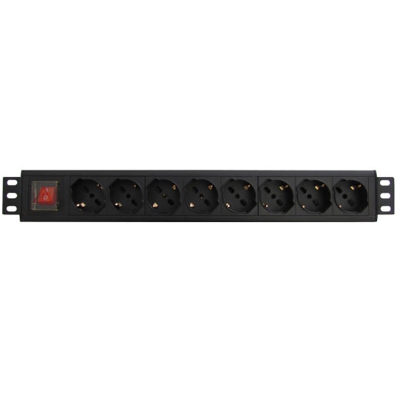 WP WPN-PDU-G01-08 unidad de distribución de energía (PDU) 1.5U Negro 8 salidas AC