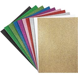 GOMA EVA CON BRILLO x10uni. 20x30cm 2mm grosor Colores Surt.