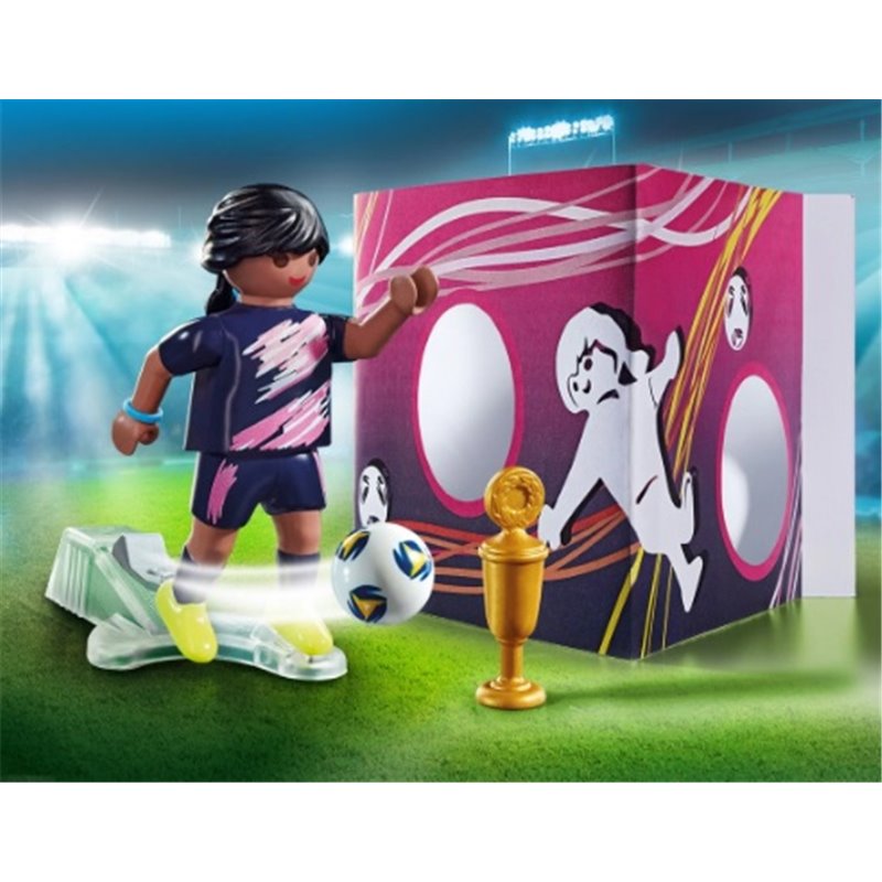 PLAYMOBIL FUTBOLISTA CON MURO DE GOL