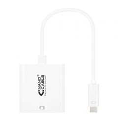 Conversor Nanocable 10.16.4103/ USB Tipo-C Macho - DVI-D (24+1) Hembra/ 15cm/ Blanco