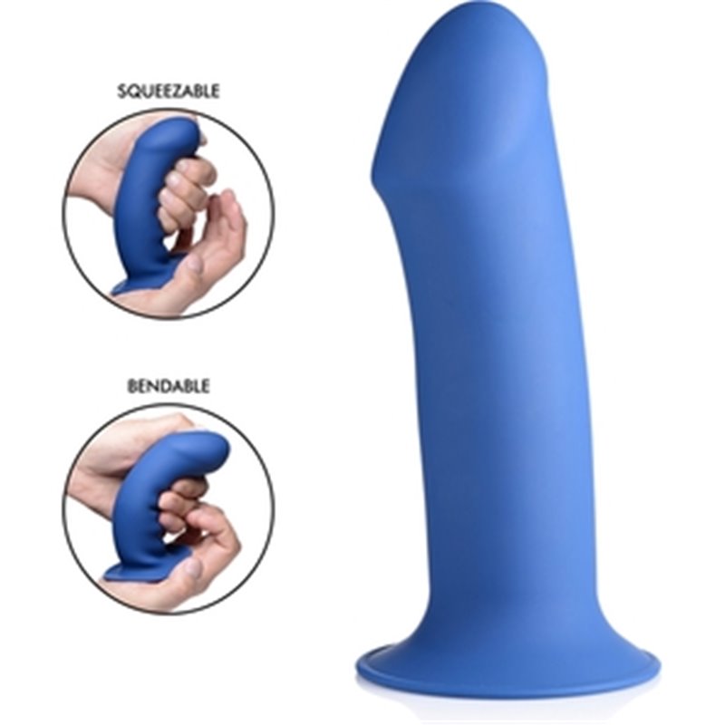 SQUEEZABLE THICK DILDO DE SILICONA - AZUL