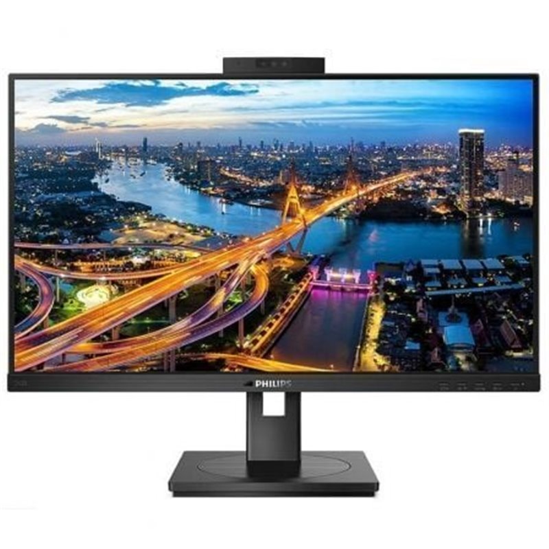 Monitor Profesional Philips 242B1H 23.8"/ Full HD/ Webcam/ Multimedia/ Regulable en altura/ Negro