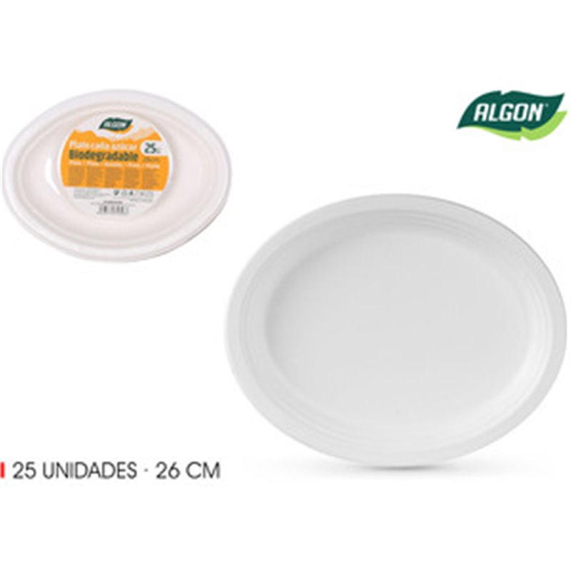 SET-25 PLATO BIO. OVAL 26CM CAÑA ALGON