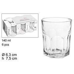 PACK VASO HISPNIA x6uni. 140ml