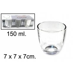 Vaso cristal pack 6 cortado 150ml