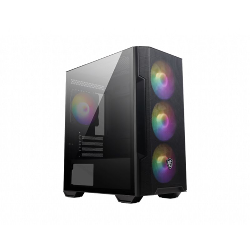 MSI MAG FORGE M100R carcasa de ordenador Midi Tower Negro, Transparente