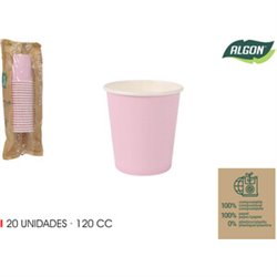 SET-20 VASO CARTON ROSA BABY 120CC ALGON