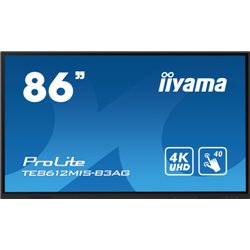 iiyama TE8612MIS-B3AG pantalla de señalización Diseño de quiosco 2,18 m (86") LCD Wifi 400 cd / m² 4K Ultra HD Negro Pantalla tá