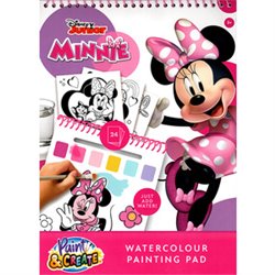 LIBRO COLOREAR ACUARELAS MINNIE