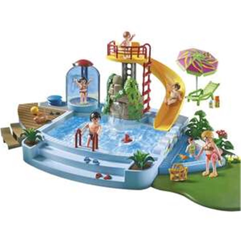 PISCINA CON TOBOGÁN PLAYMOBIL FAMILY FUN