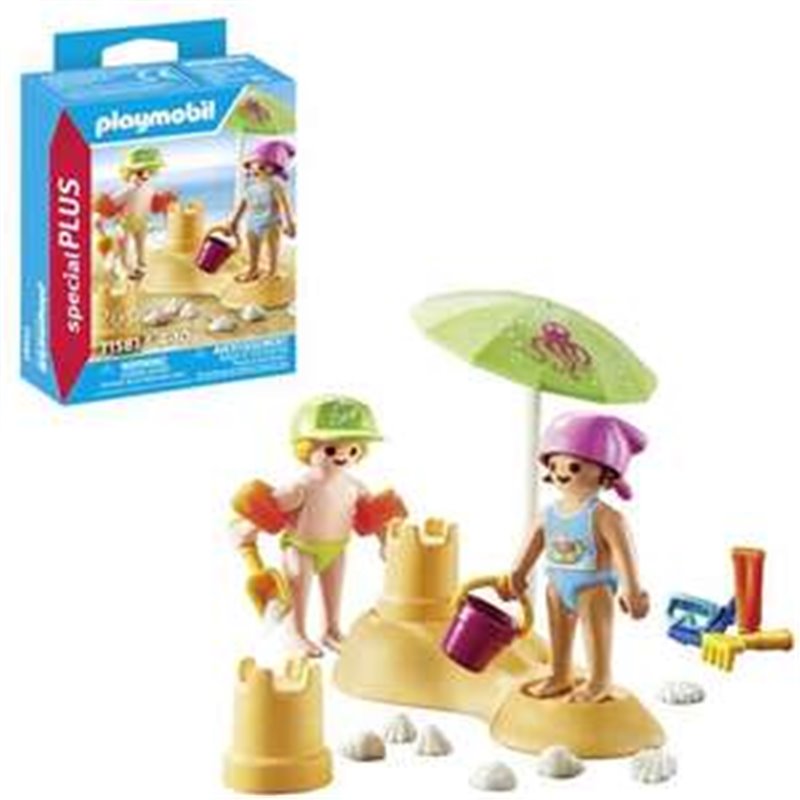 FIGURA NIÑOS CON CASTILLO DE ARENA PLAYMOBIL SPECIAL PLUS