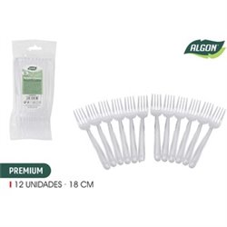 SET-12 TENEDORES MESA PLASTICO PREMIUM 18CM