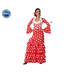 DISFRAZ FLAMENCA ROJO FLECOS ADULTO