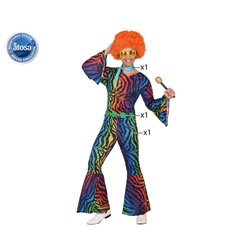 DISFRAZ DISCO HOMBRE ADULTO RAYAS MULTICOLOR