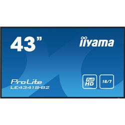 iiyama PROLITE LE4341S-B2 Pantalla plana para señalización digital 108 cm (42.5") LCD 350 cd / m² Full HD Negro 18/7