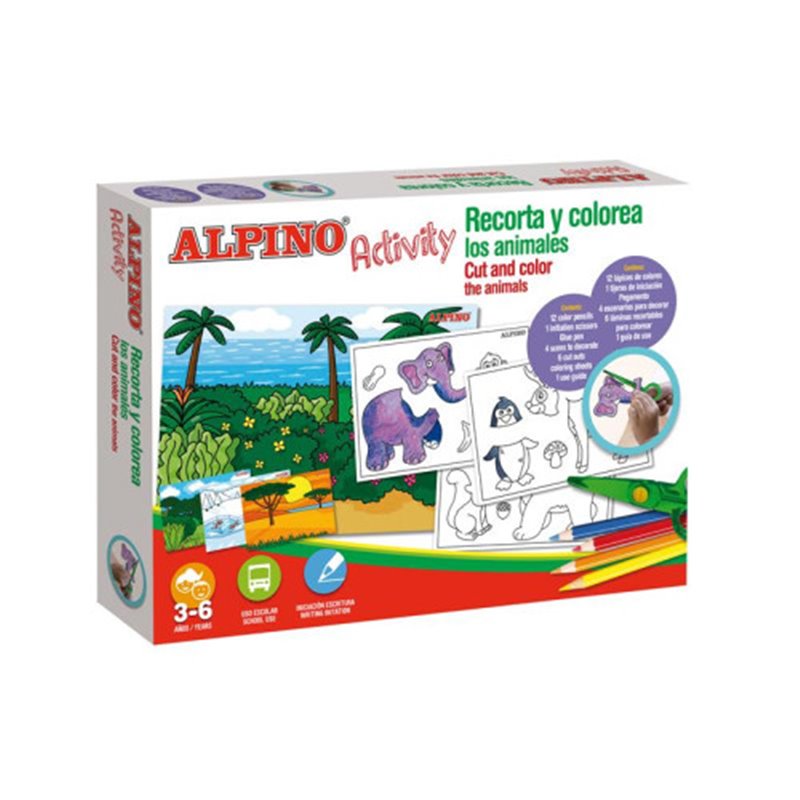 SET ACTIVITY "RECORTO Y COLOREO ANIMALES" ALPINO AC000004