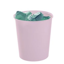 PAPELERA ECOGREEN 100% RECICLADO Y RECICLABLE ROSA PASTEL 18 LITROS 290X310 MM ARCHIVO 2000 2001 RS PS