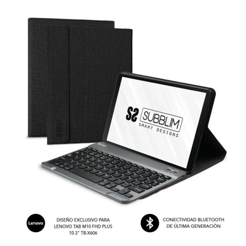 SUBBLIM Funda con Teclado KeyTab Pro BT Lenovo Tab M10 FHD Plus de 10.3" TB-X606