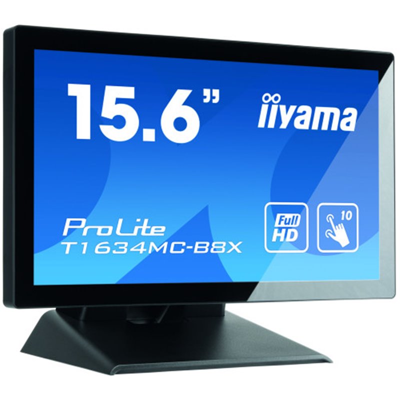 iiyama ProLite T1634MC-B8X monitor pantalla táctil 39,6 cm (15.6") 1920 x 1080 Pixeles Multi-touch Multi-usuario Negro