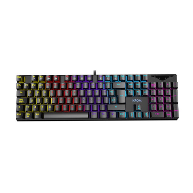 KROM TECLADO GAMING KASIC. MECANICO. TECLAS RETROILUMINADAS RAINBOW. USB