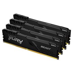 MEMORIA KINGSTON FURY BEAST BLACK DDR4 128GB (KIT 4) 3200MHZ  CL16     - KF432C16BBK4/128