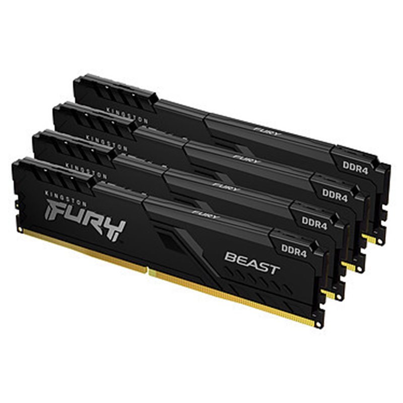 MEMORIA KINGSTON FURY BEAST BLACK DDR4 128GB (KIT 4) 3200MHZ  CL16     - KF432C16BBK4/128